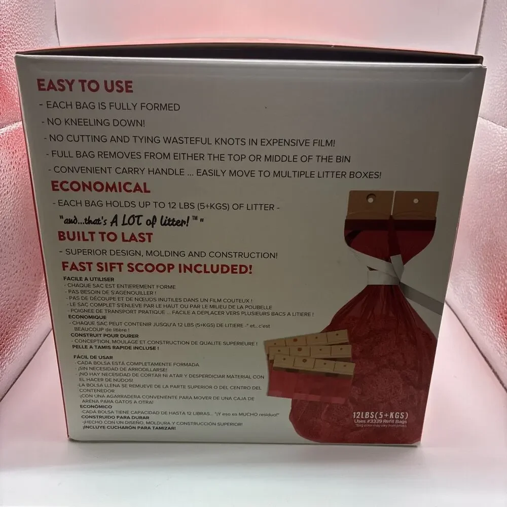 Kitty Twist’R Plus Litter Disposal System with Scoop and Red Waste Bag NIP